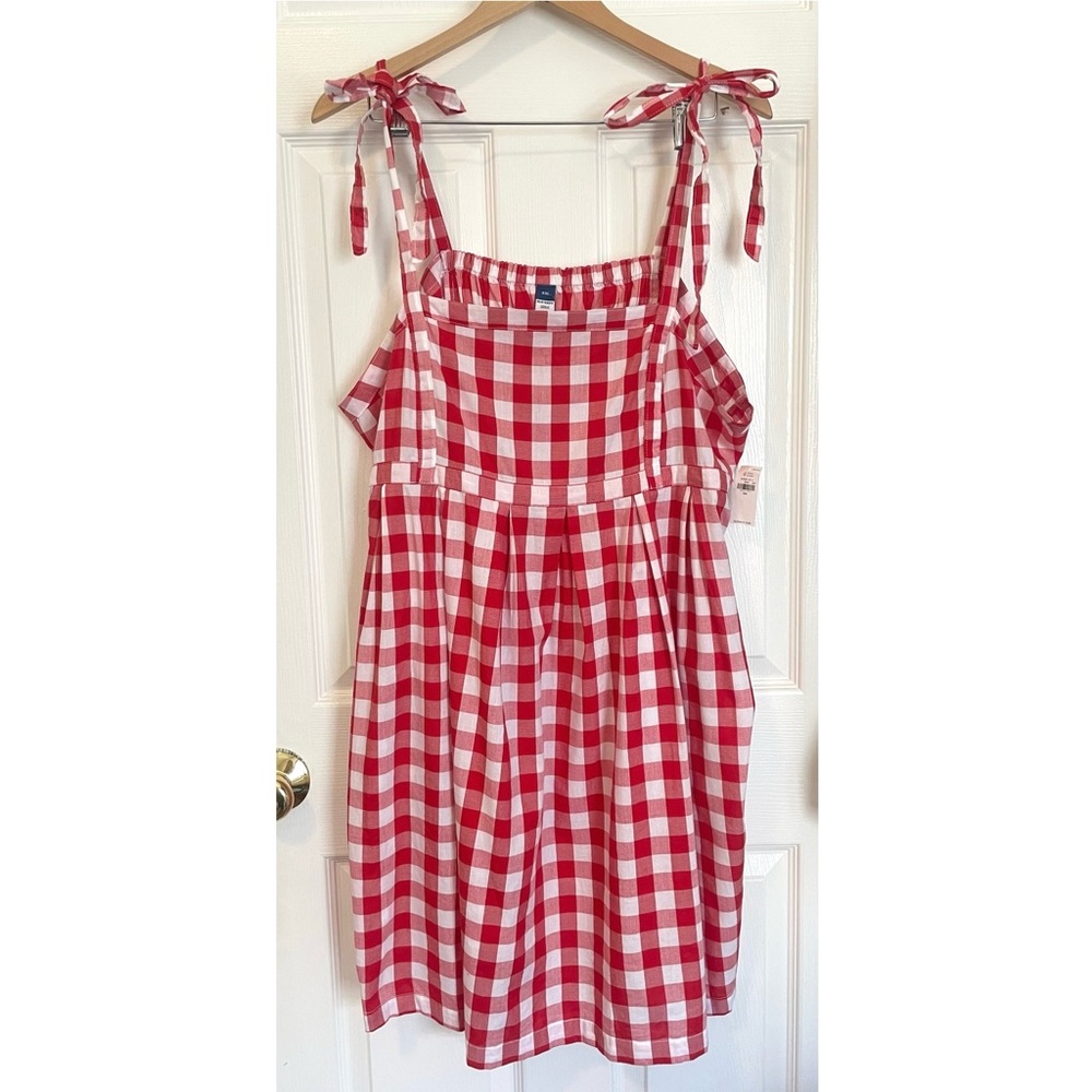 Old Navy Red and White Checkered Mini Dress